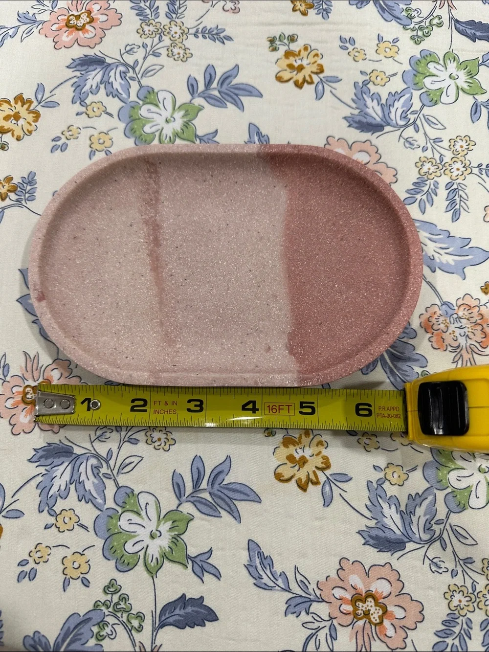Speckled Pink Oval Soap Dish Tray